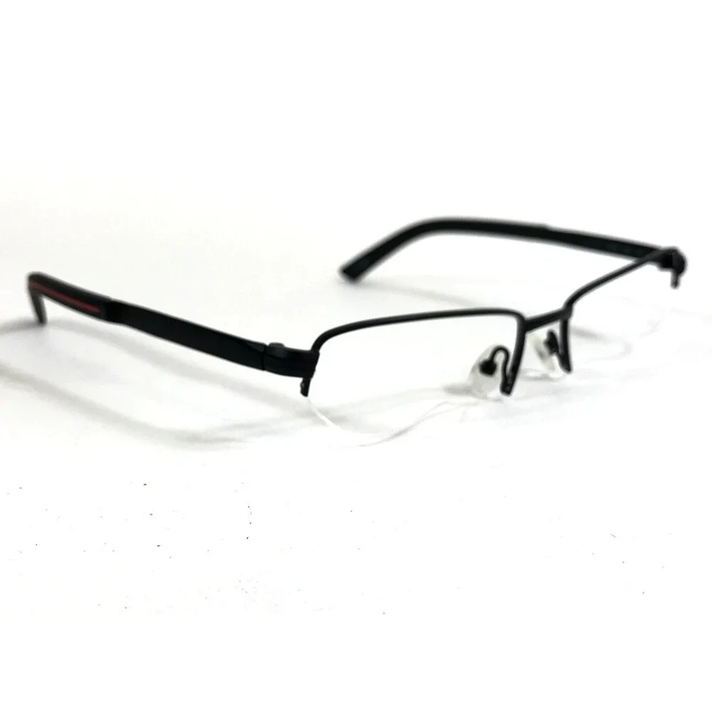 Chesterfield Eyeglasses Frames CH863 0003 Black Rectangle Half Rim 55-18-145